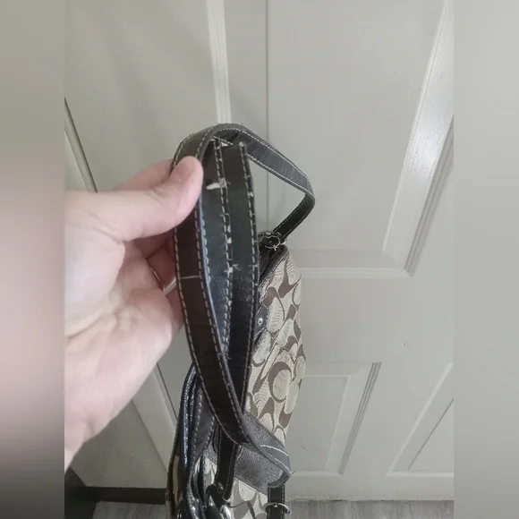 Coach Brown and Tan Signature Tote Bag - Picture 3 of 12